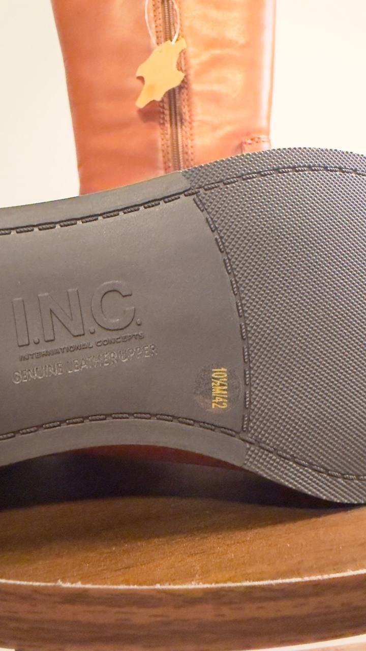 I.N.C.  Riding  Boots  Cognac  Leather  10.5M  New  No  Box  $189.90