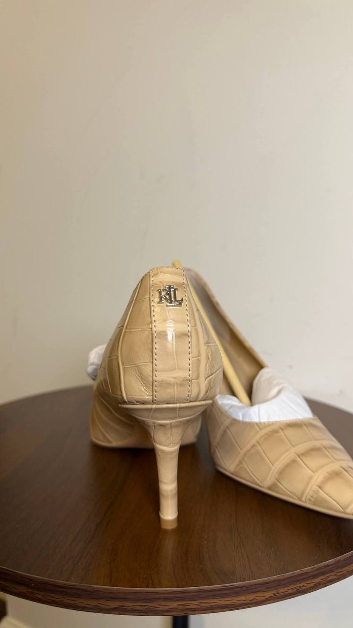 Lauren Ralph Lauren Lanette Pointed Toe Pumps Brown 5.5B New With Box $155