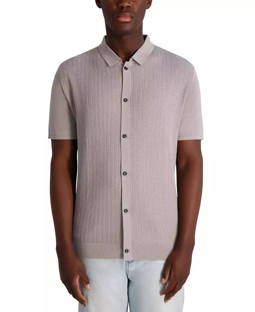 Karl Lagerfeld Paris Men’s Knit Cardigan Polo Shirt XXL $99 NWT