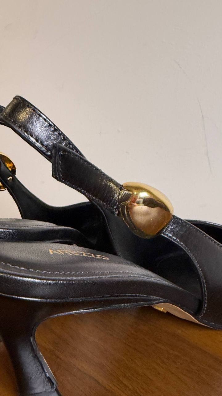 Arezzo Pumps Black Leather Size 7.5B New in Box $109