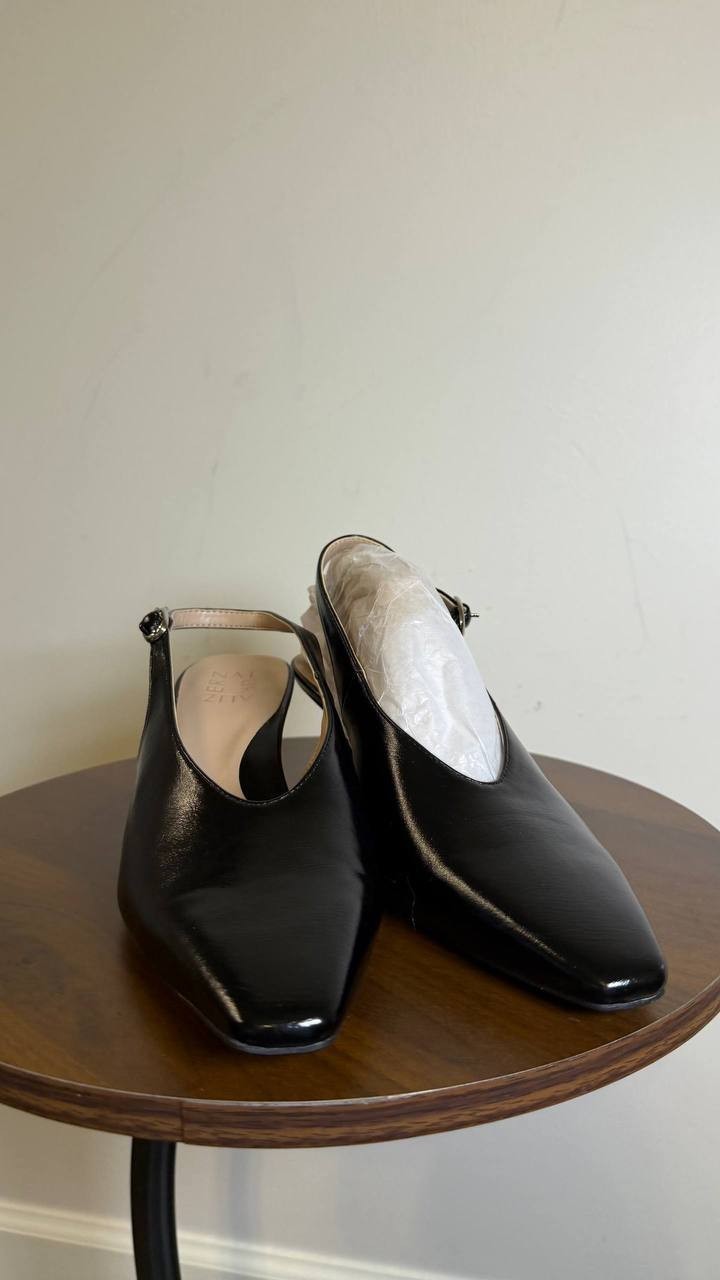 Naturalizer Black Synthetic Slingback Heels 8.5W NIB MSRP $109.99