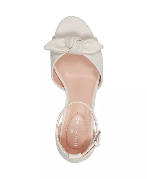 Bandolino Ivory Polyurethane Kitten Heel Sandals 6.5M NIB MSRP $79