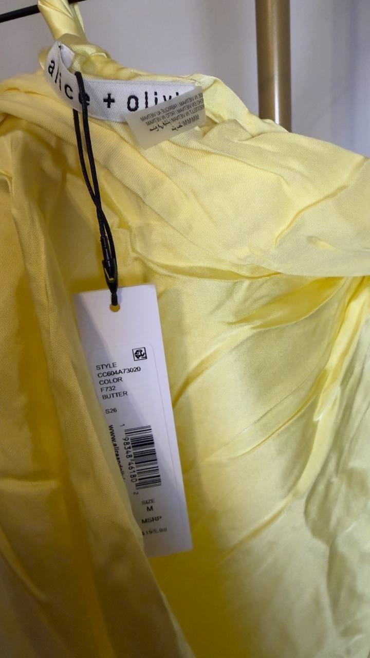 Alice + Olivia Women’s Monique Twist Strap Tank Butter M NWT $195