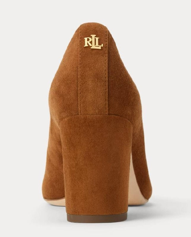 Lauren Ralph Lauren Lanette Pump 8B Tan Suede Pointed Toe  NIB msrp$306