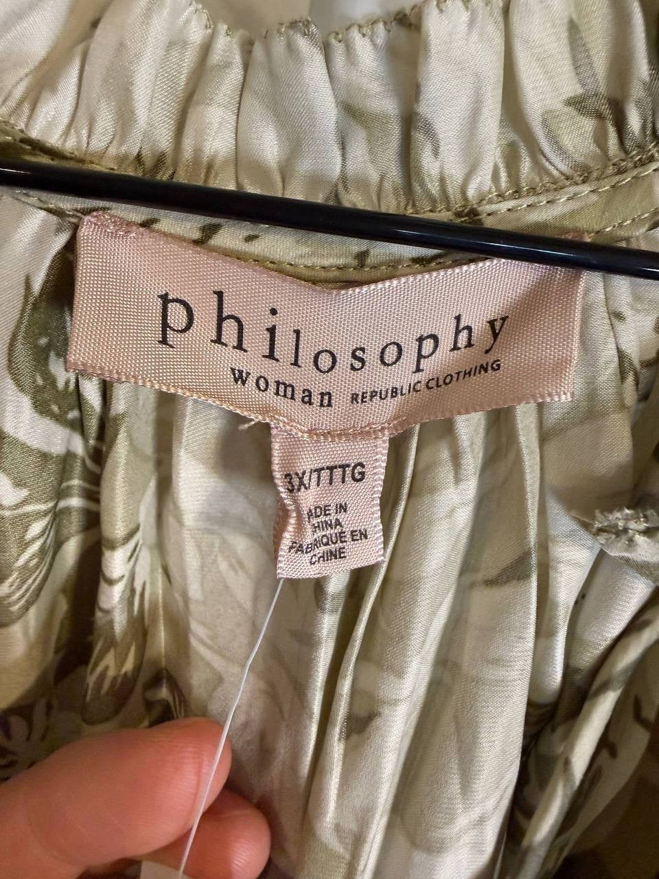 Philosophy Floral Ruffle-Sleeve Blouse – Size 3X – NWT