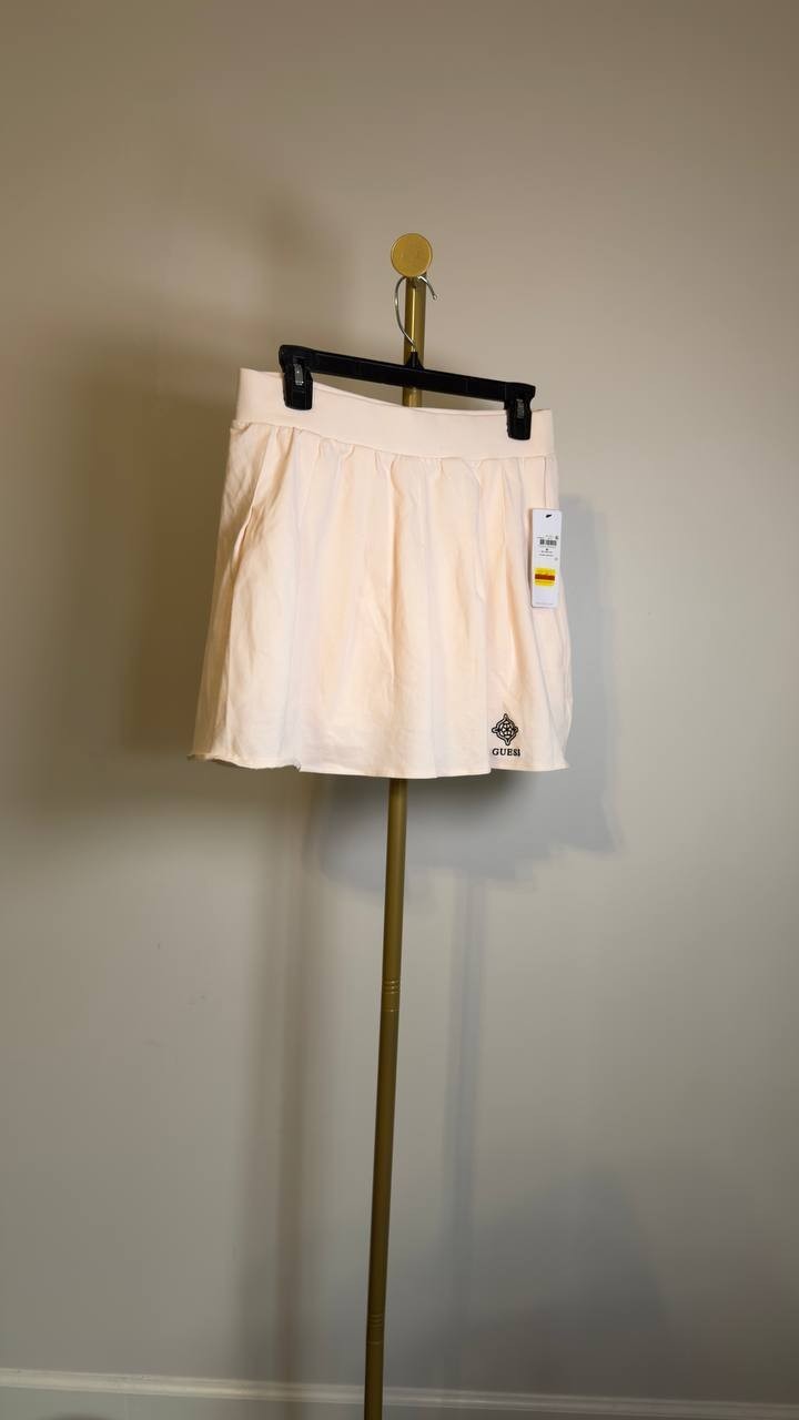 Guess Eco Suzanne Tennis Skirt – Knit Pique – High Rise – Pleated – Built‑In Sho