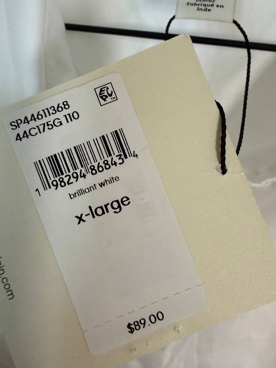 Calvin Klein Short‑Sleeve Button‑Up Shirt – White – Size XL – NWT – $89