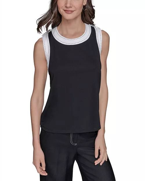 Karl Lagerfeld Paris Tank Top Black/White S NWT $79