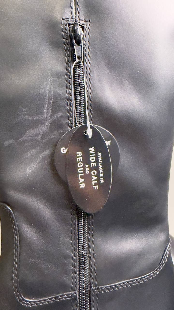 I.N.C.  Riding  Boots  Black  Leather  9W  XWC  New  $189.90