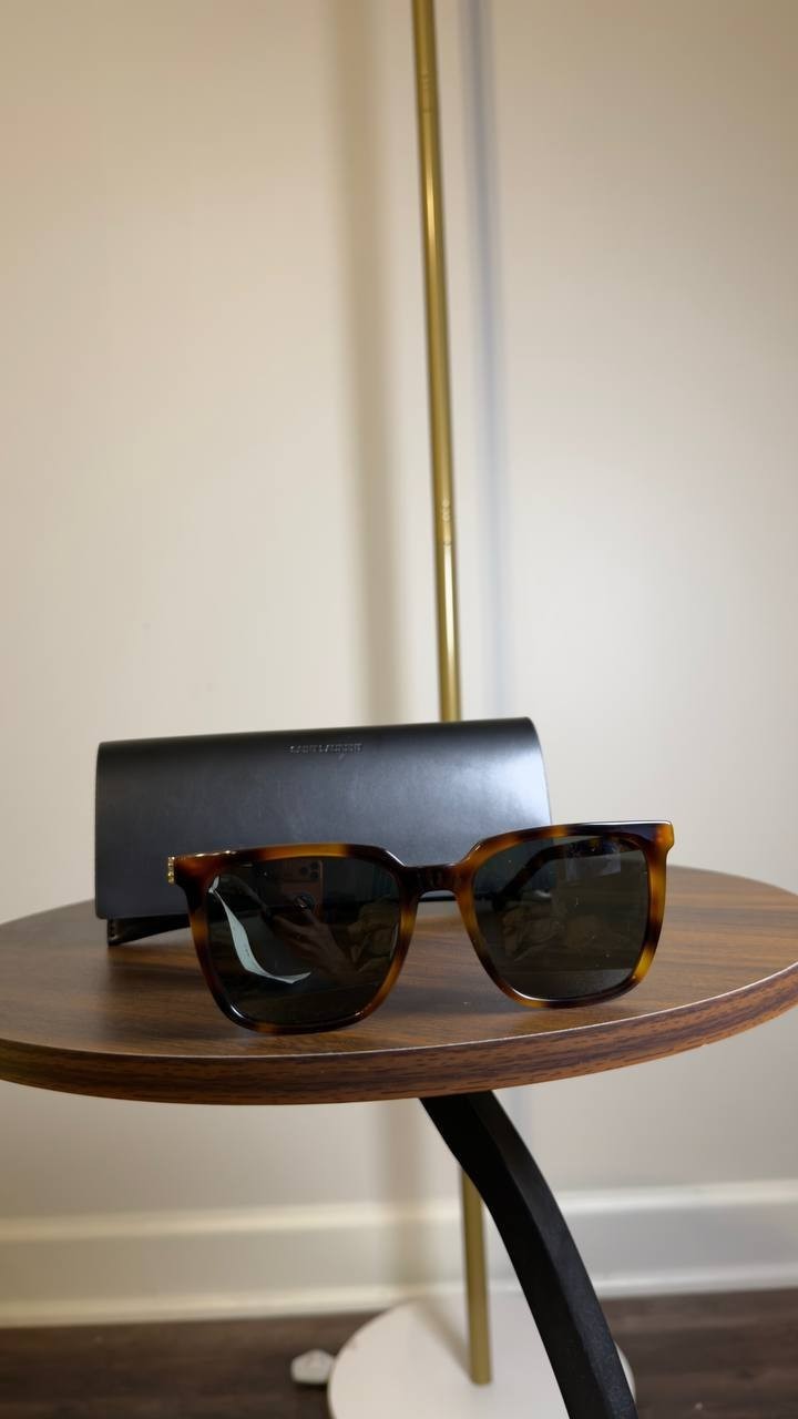 Saint  Laurent  SL  M146  003  Havana  Rectangular  Sunglasses  OS  NWT  $495  