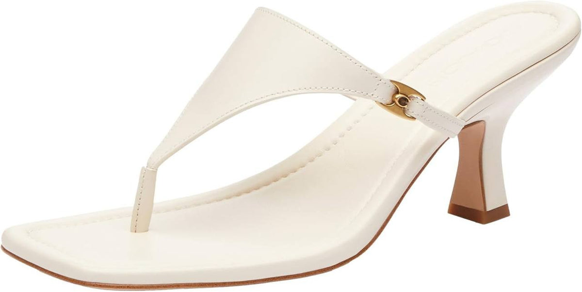 Coach  Heritage   Sandals  Chalk  Leather  8 B  New  in  Box  $175