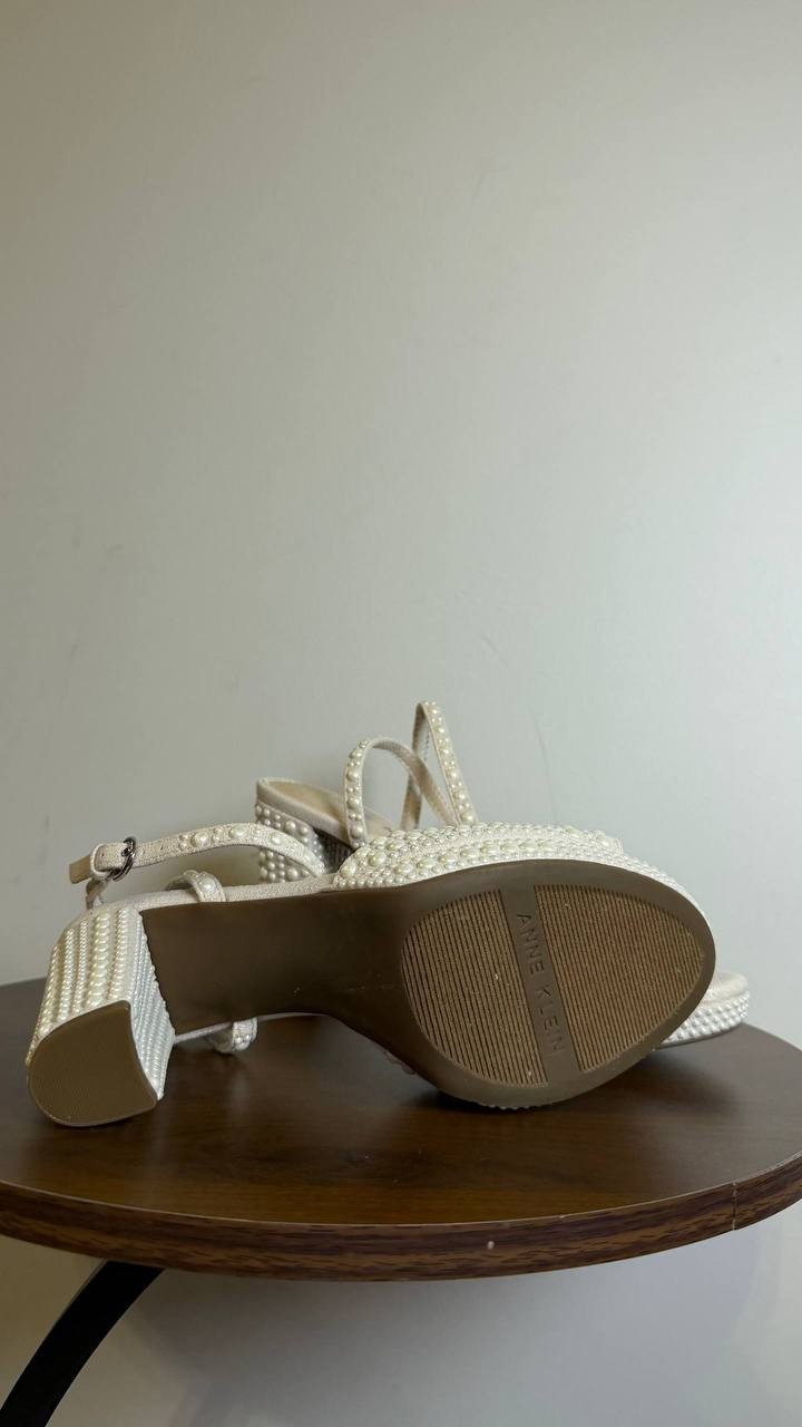 Anne Klein Dress Sandals 6M Bone Man-Made New in Box MSRP $119