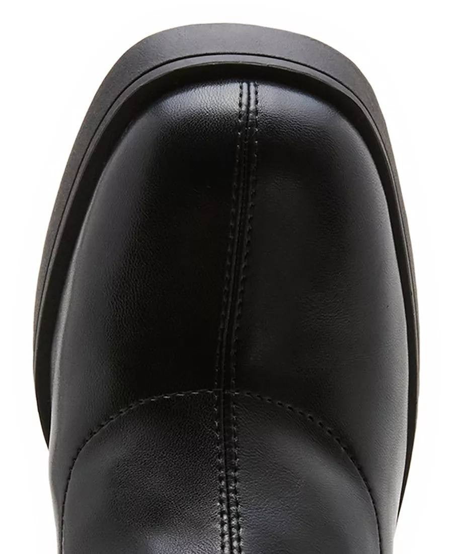 Madden Girl Dreammerr Boots 7 Black Stretch Knee‑High Block Heel NIB msrp$99