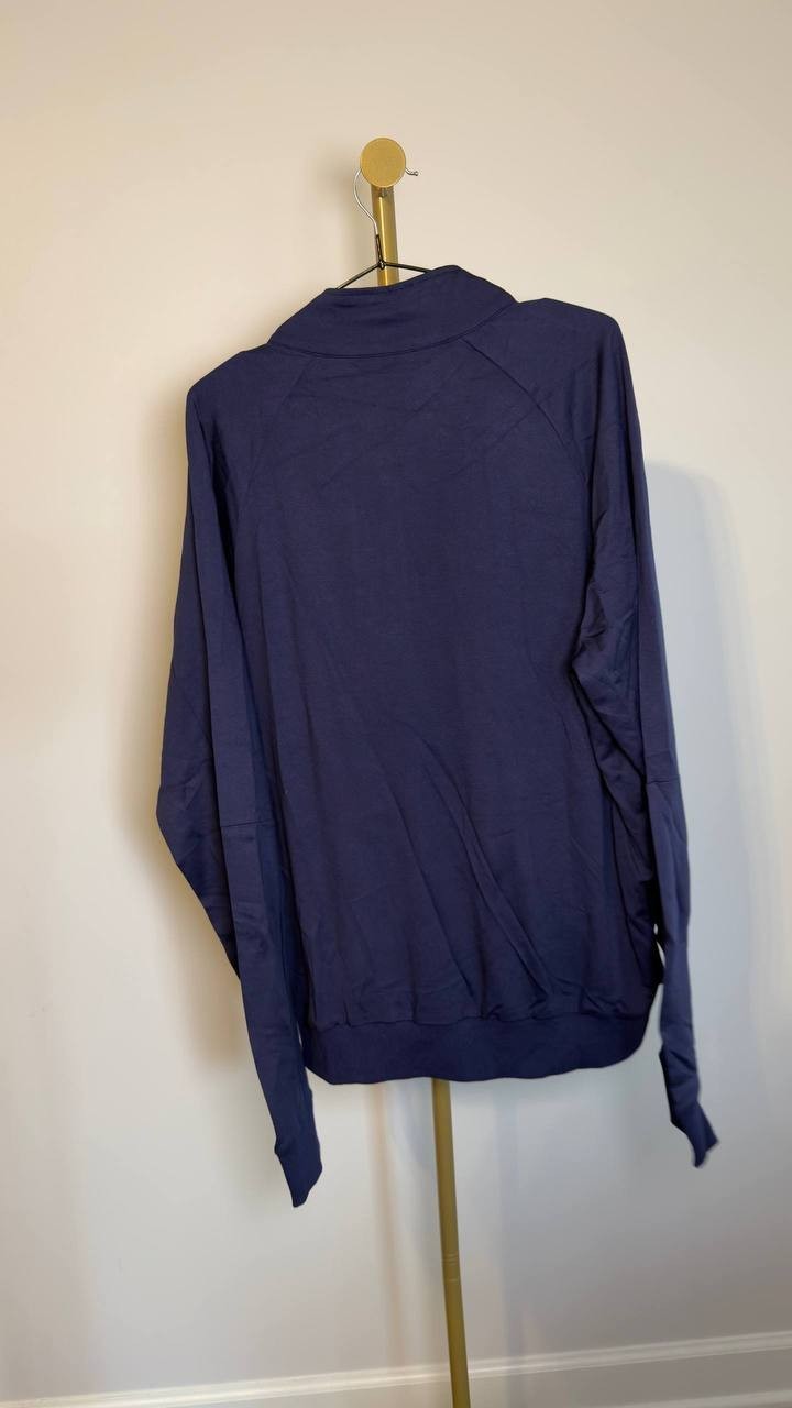 Blue Ice Premium Clothing Rayon‑Blend Zip Jacket Navy XL NWT $99