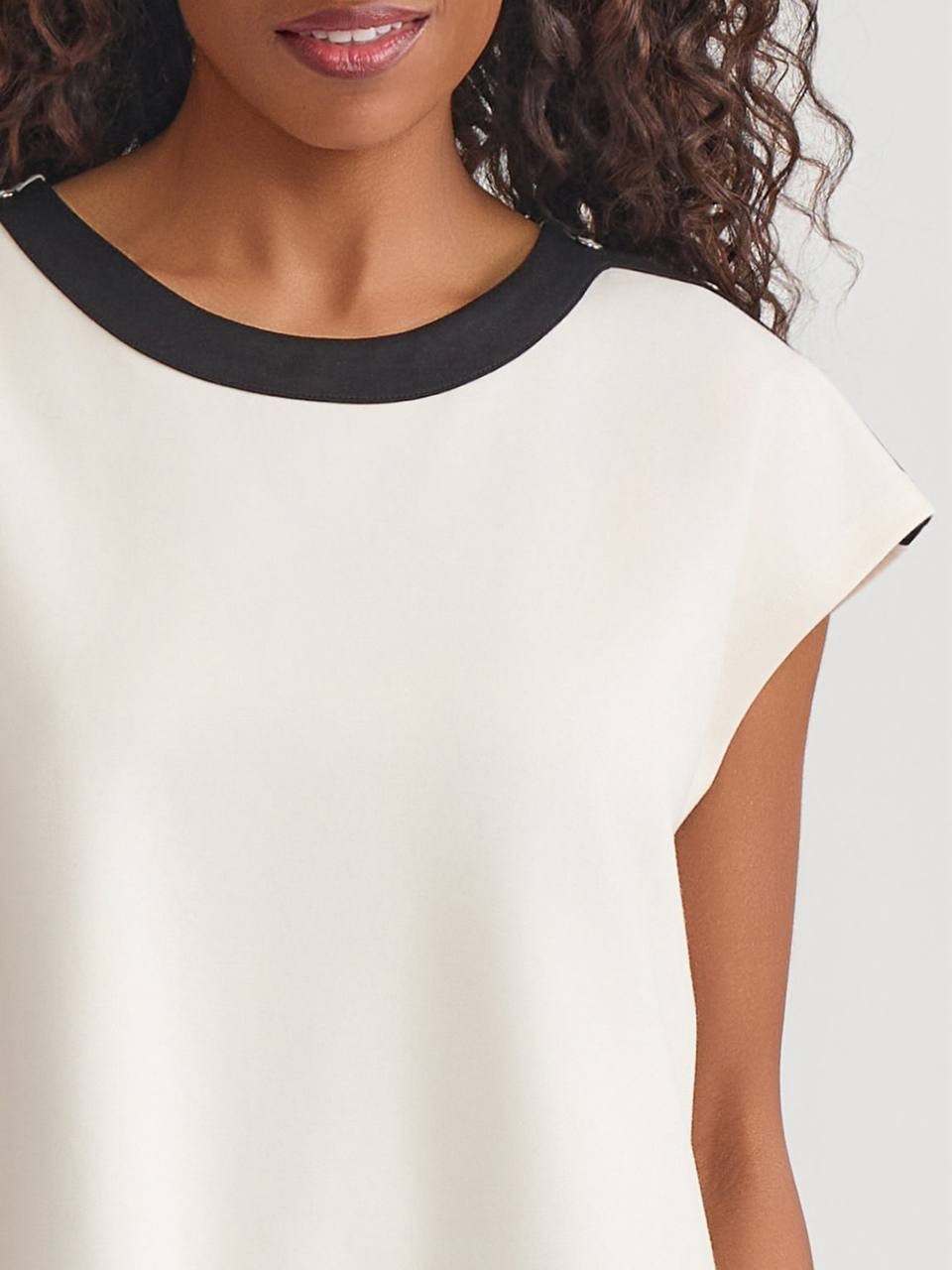 Jones New York Drop Shoulder Serenity Knit Top Ivory M Good Condition msrp$59.50