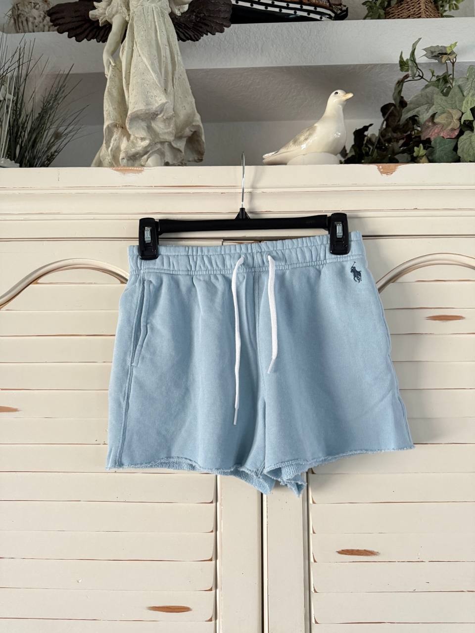 Polo Ralph Lauren Shorts XXS Blue Frayed Hem Drawstring Cotton NWT MSRP $110