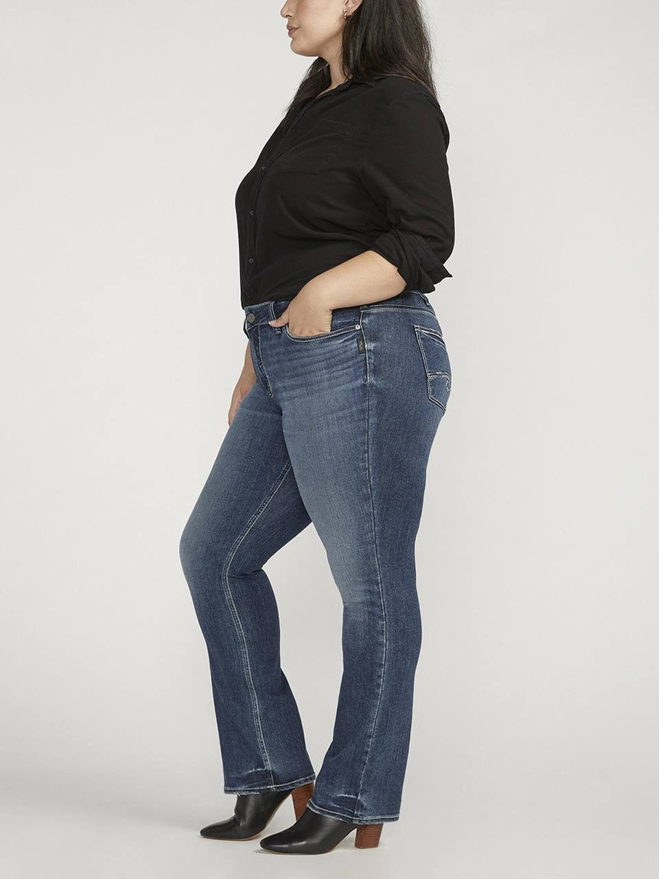 Silver Jeans Suki Mid Rise Slim Bootcut Jeans Plus Size Indigo 20W NWT $88