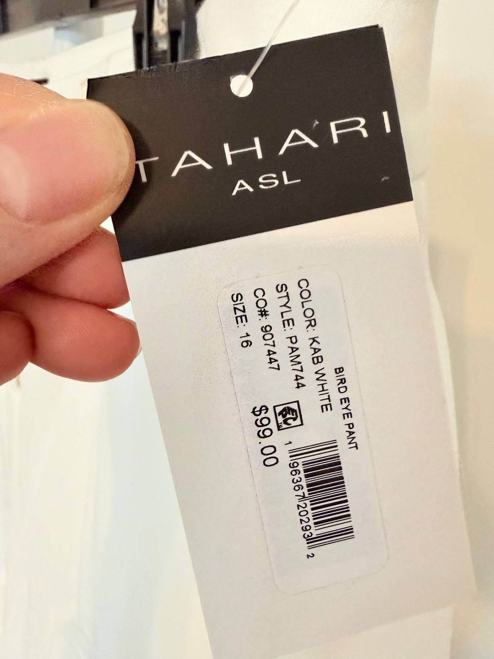 Tahari Bird‑Eye Straight‑Leg Pants – Size 16 – NWT – $99