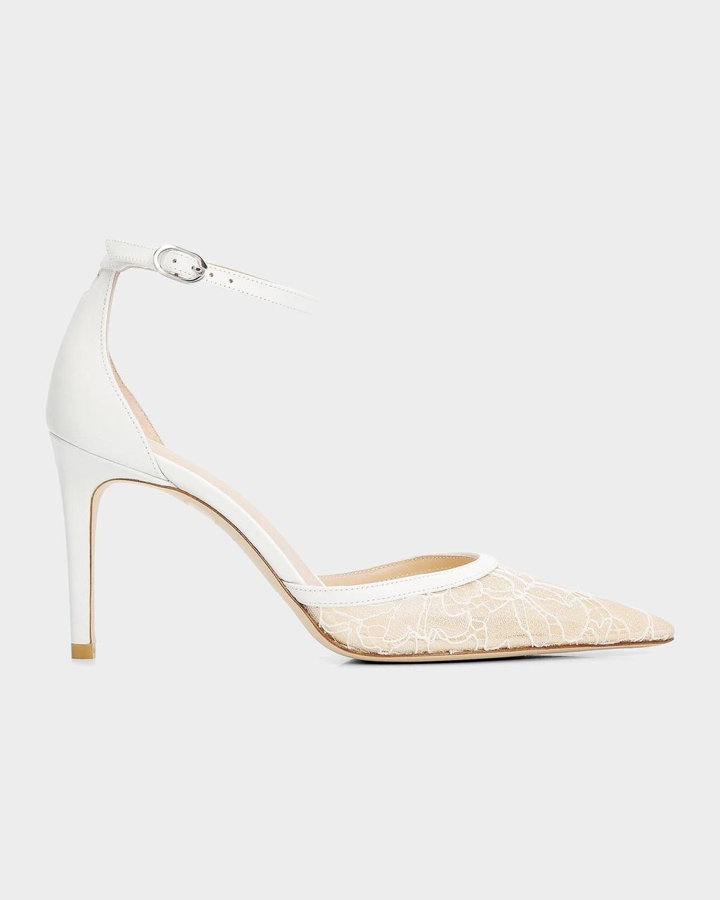 Stuart  Weitzman  Lace  Pumps  Blanco Beige  7.5B  Pre‑owned