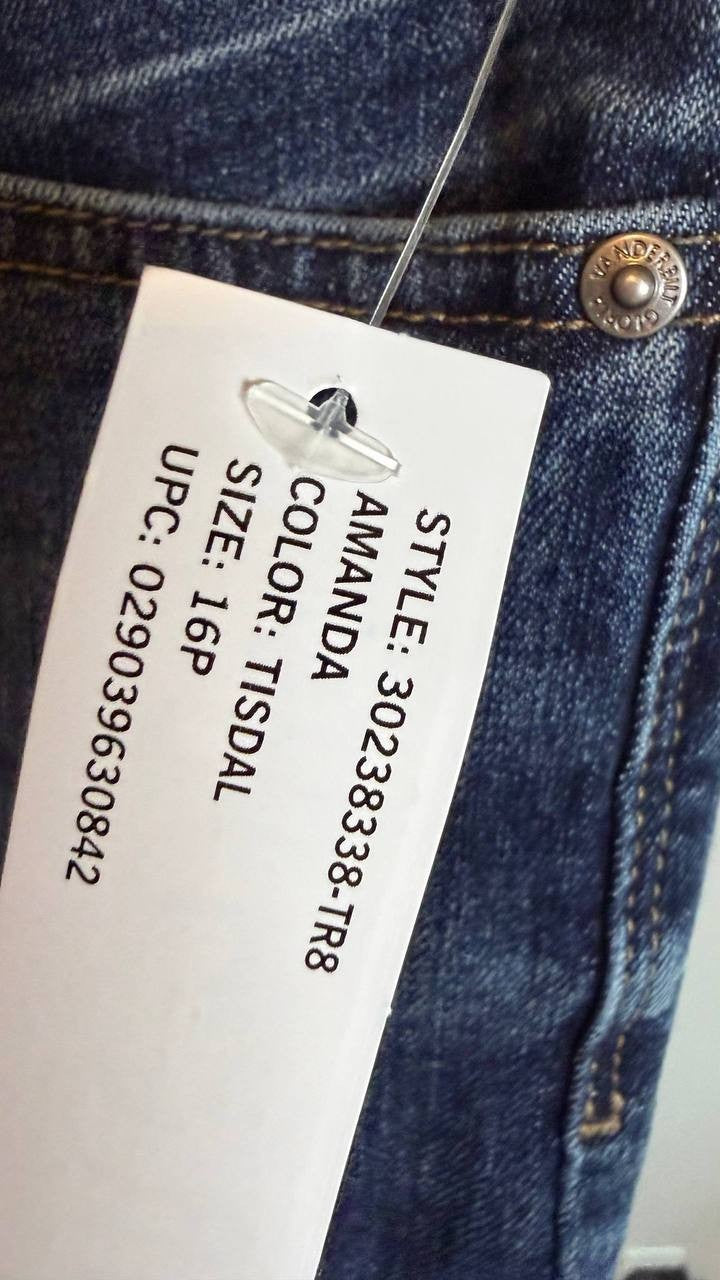 Gloria Vanderbilt Women’s Amanda High Rise Tapered Leg Jean Tisdale Size 16P NWT
