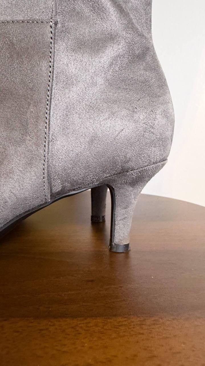 Aerosoles Epic Tall Boots 8.5M Gray Kitten Heel Pointed Toe Poly NIB msrp$129