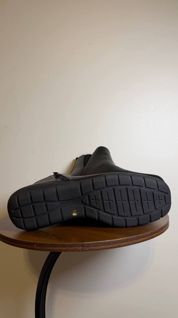 Easy Spirit Black Faux Leather Booties Size 11M NIB MSRP $99