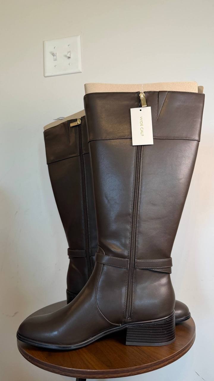 Bandolino Dennie Women’s Knee High Riding Boots Dark Brown 10M Synthetic $139 NW