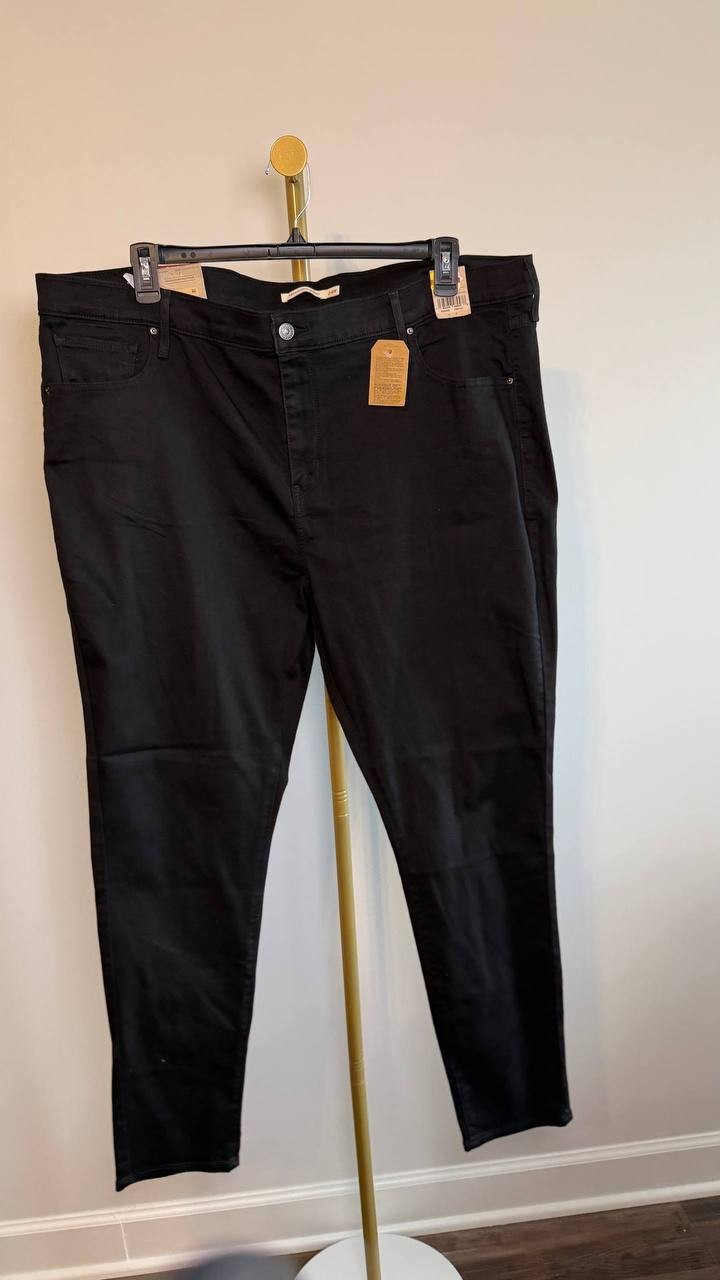 Levi’s 724 High Rise Slim Straight Jeans Soft Black 24W NWT $74.95