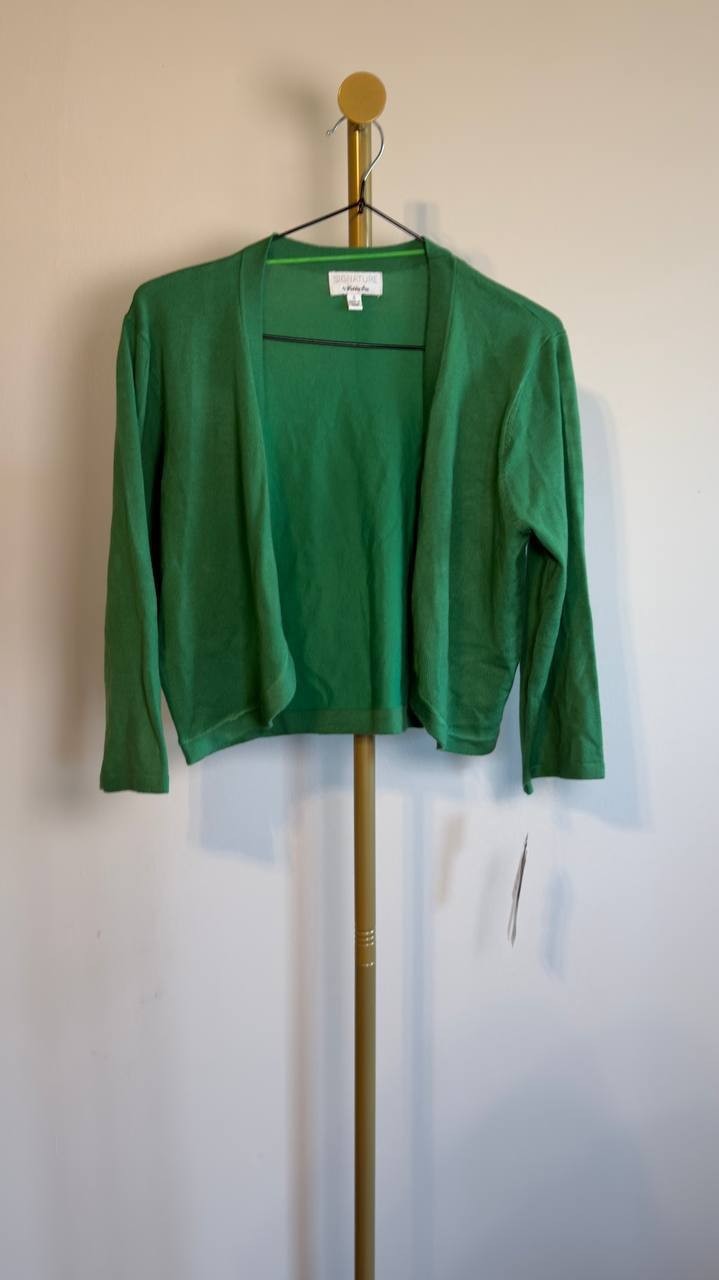 Signature by Robbie Bee Knit Shrug Green 8 NWT $29