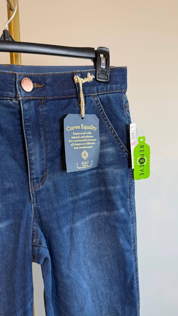 Democracy Women’s Ab Solution Skyrise Bootcut Trouser Jeans Blue Size 10P NWT