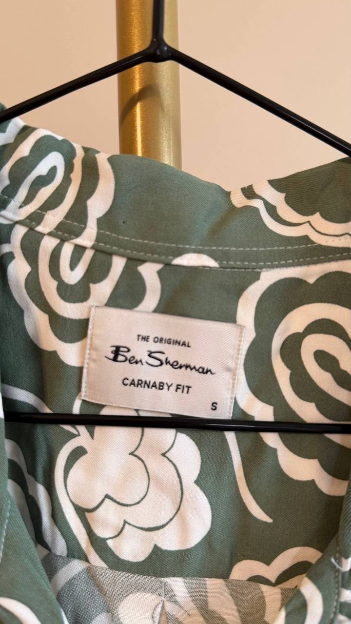 Ben Sherman Men’s Paisley Swirl Print Short Sleeve Shirt S $115 NWT
