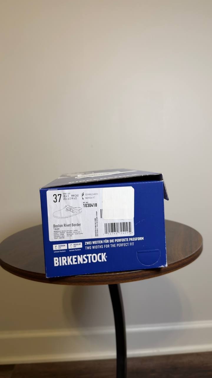 Birkenstock  Boston  Rivets  Clog  Taupe  Suede  6M  New  With  Box  $175