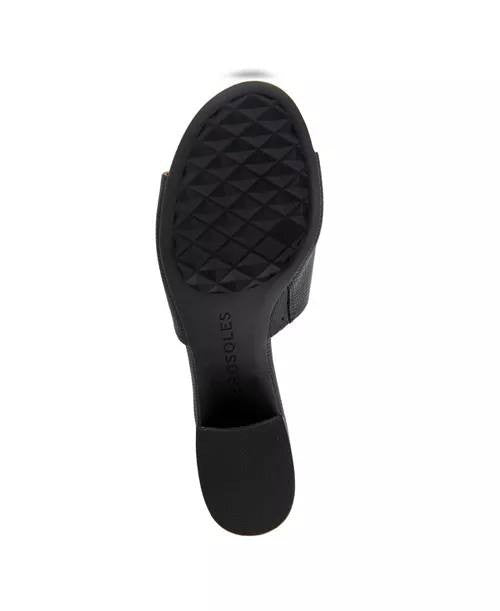 Aerosoles Toe Slide Sandals Black 8 W New $79.00