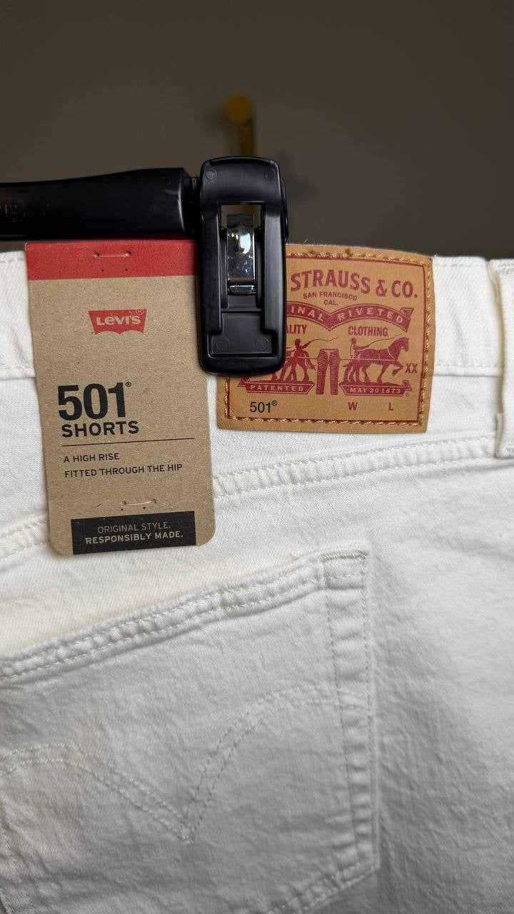 Levi’s 501 Original High Rise Shorts White 16W NWT $59.50