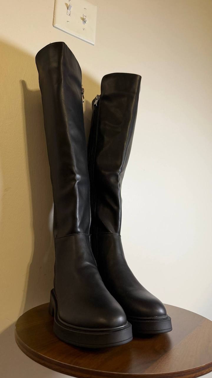 G.C. Shoes Ayla Riding Boots 7 Black Vegan Leather Tall Zip NIB msrp$109.99