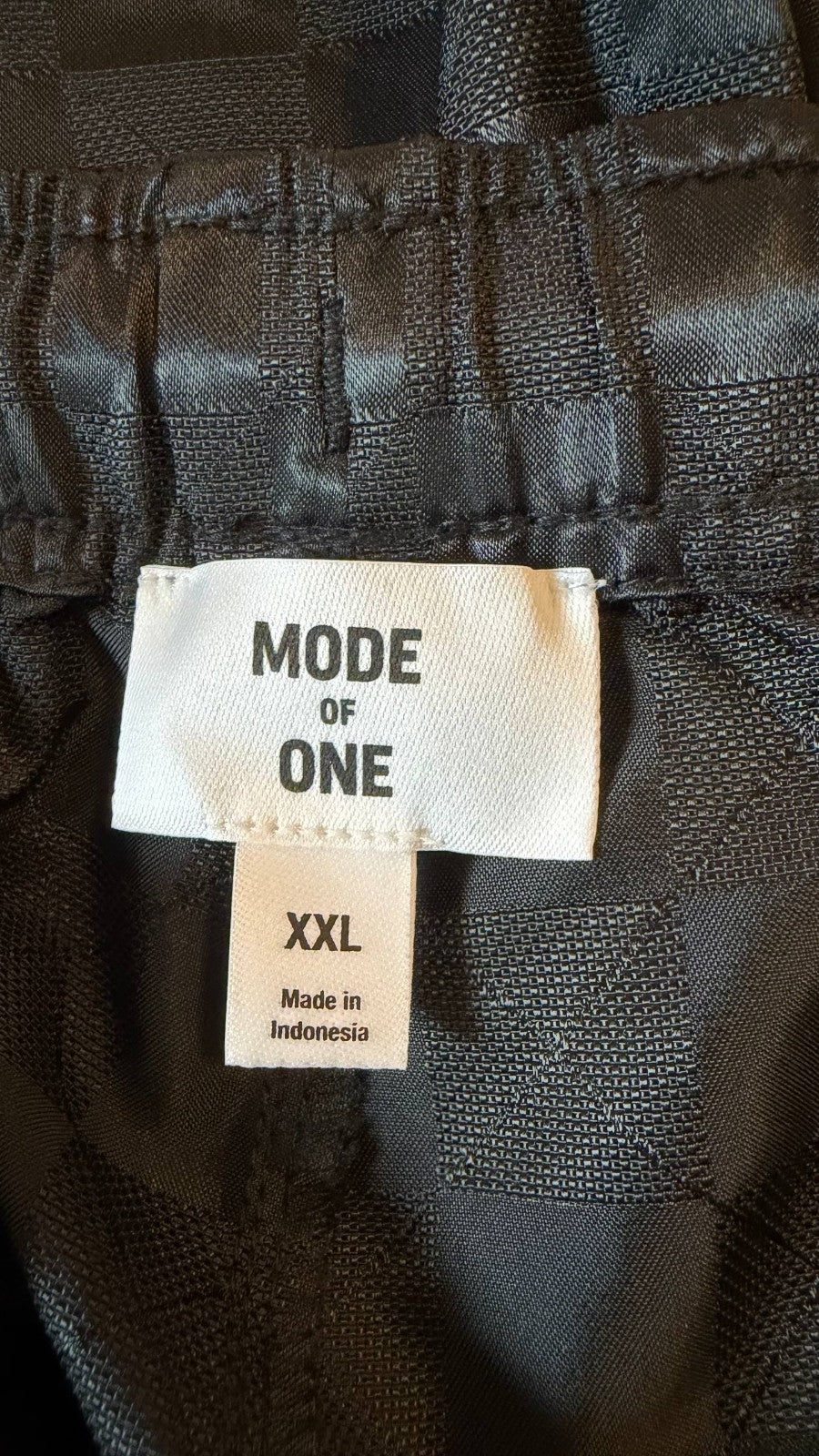 Mode of One Men’s Checker Jacquard Drawstring Shorts Black XXL NWT