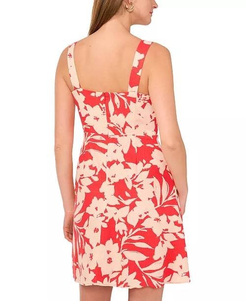 Vince Camuto Linen-Blend Floral  Dress – Size S – $159 – NWT-Minor Flaw Near Zip