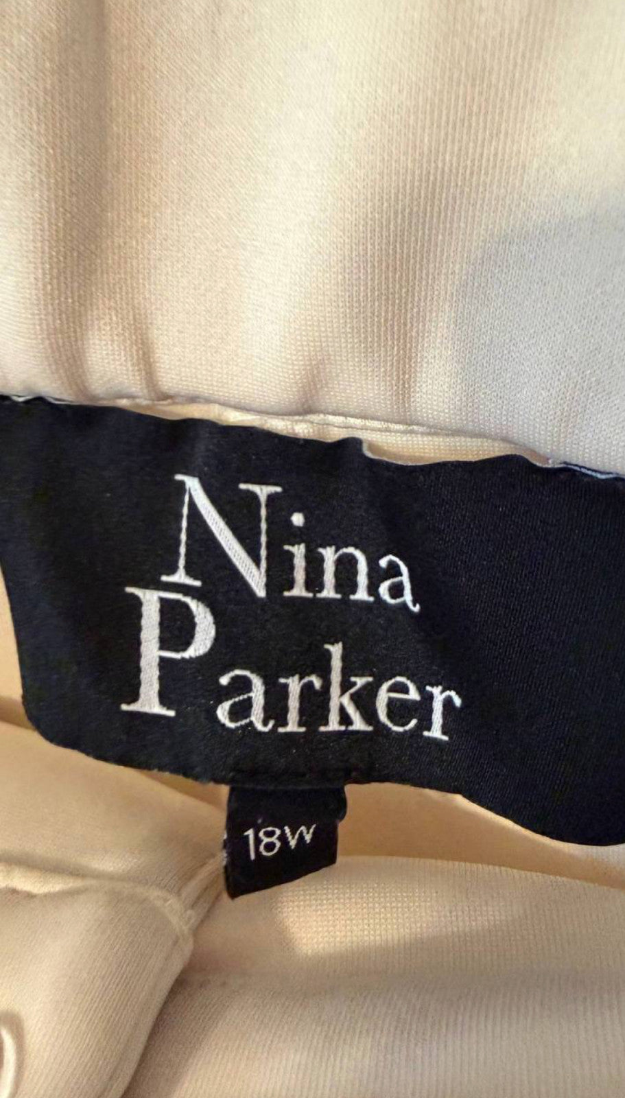 Nina Parker Scuba Straight‑Leg  Pants BEIGE Size 18W pre-owned Modern Chic