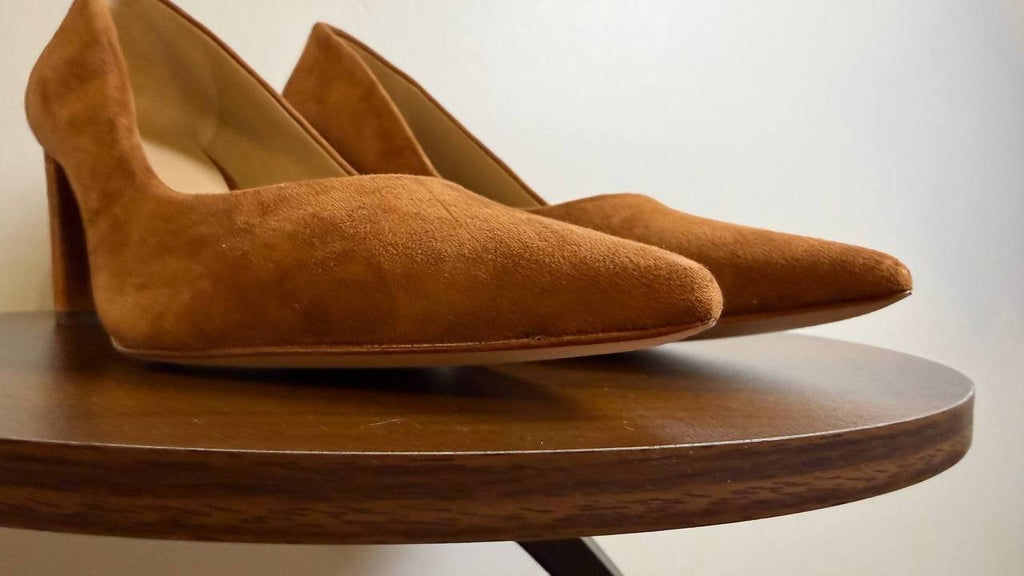 Lauren Ralph Lauren Lanette Pump 8B Tan Suede Pointed Toe  NIB msrp$306