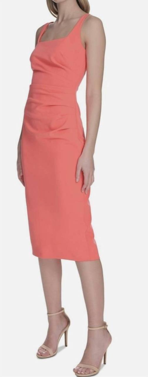 Vince Camuto Square Neck Bodycon Dress Coral 12 NWT $148