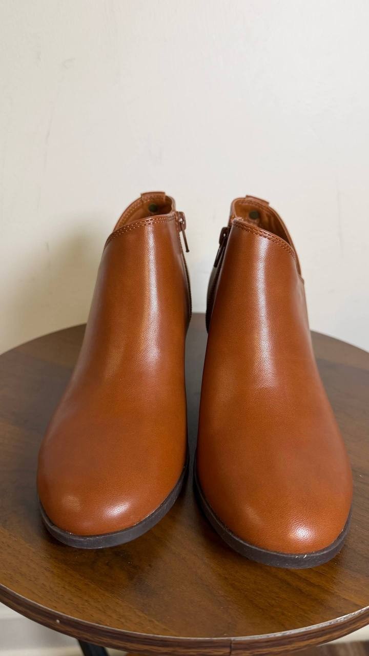 Style & Co Felaa Block Heel Booties Acorn Brown Women’s 6.5M NWB $79.90