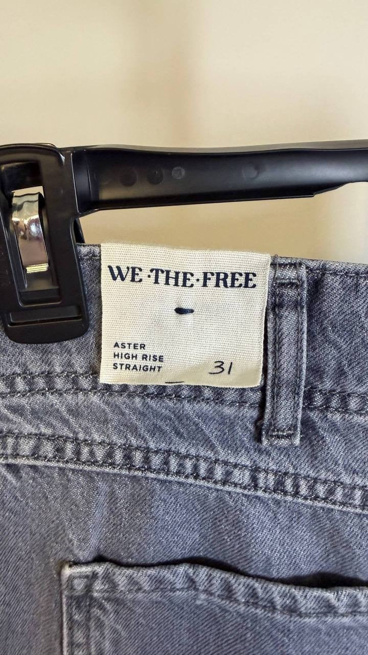 Free People We The Free Aster Seamed Straight-Leg Jeans High Rise 31 $98 NWT