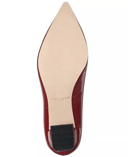Marc Fisher LTD Dark Red Patent Leather Block Heel Pumps Size 7.5M NIB $165