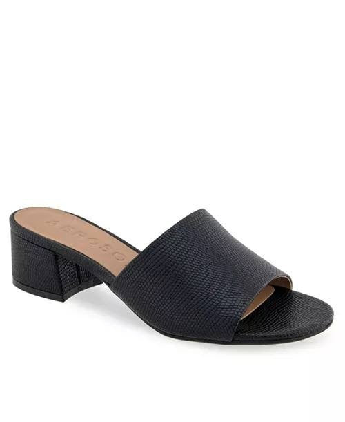 Aerosoles Toe Slide Sandals Black 8 W New $79.00