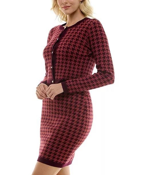 Taylor Red Houndstooth Jacket & Dress Set – Size XL – NWT – Scoop Neck Sleeveles