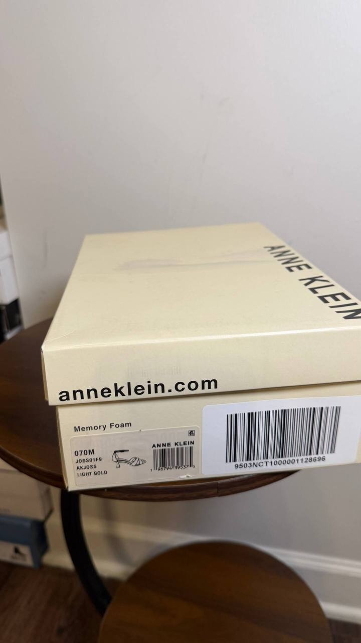 Anne Klein Gold Man‑Made Ankle Strap Dress Sandals 7M New in Box $79