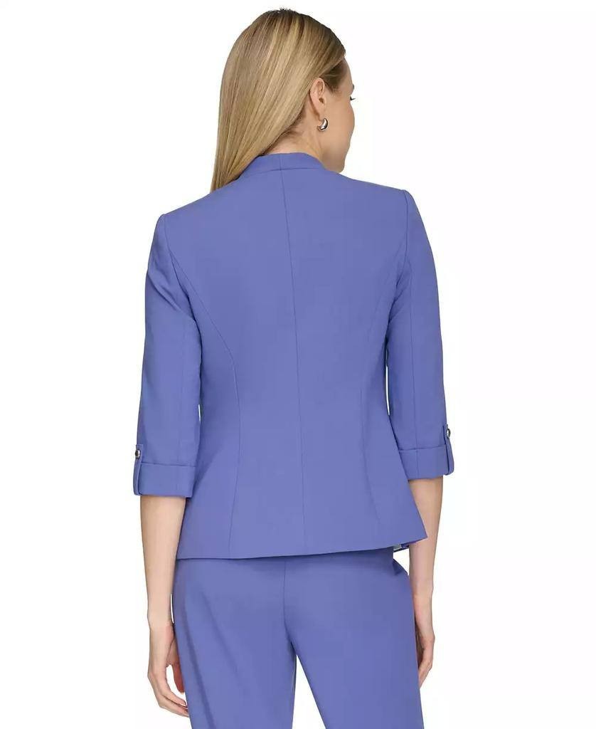 Calvin Klein Women’s Petite Stand‑Collar Open‑Front 3/4‑Sleeve Jacket (Size 2P,