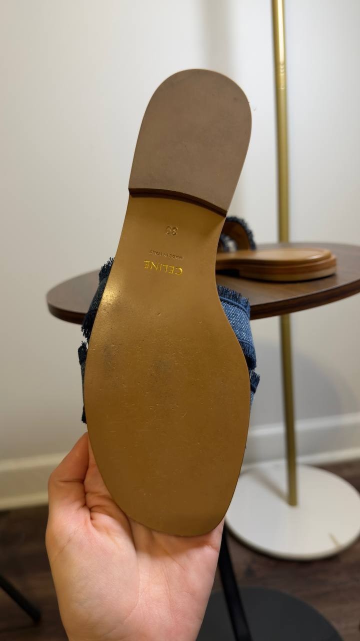 Celine Marina Mule Denim  Cotton 39 Pre‑owned Excellent