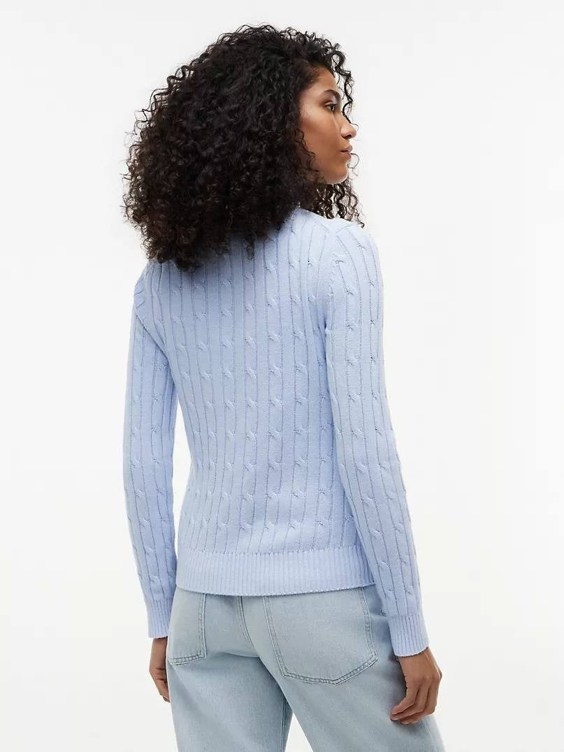 Tommy Hilfiger Cable-Knit Cardigan Sweet Blue M NWT $94.50