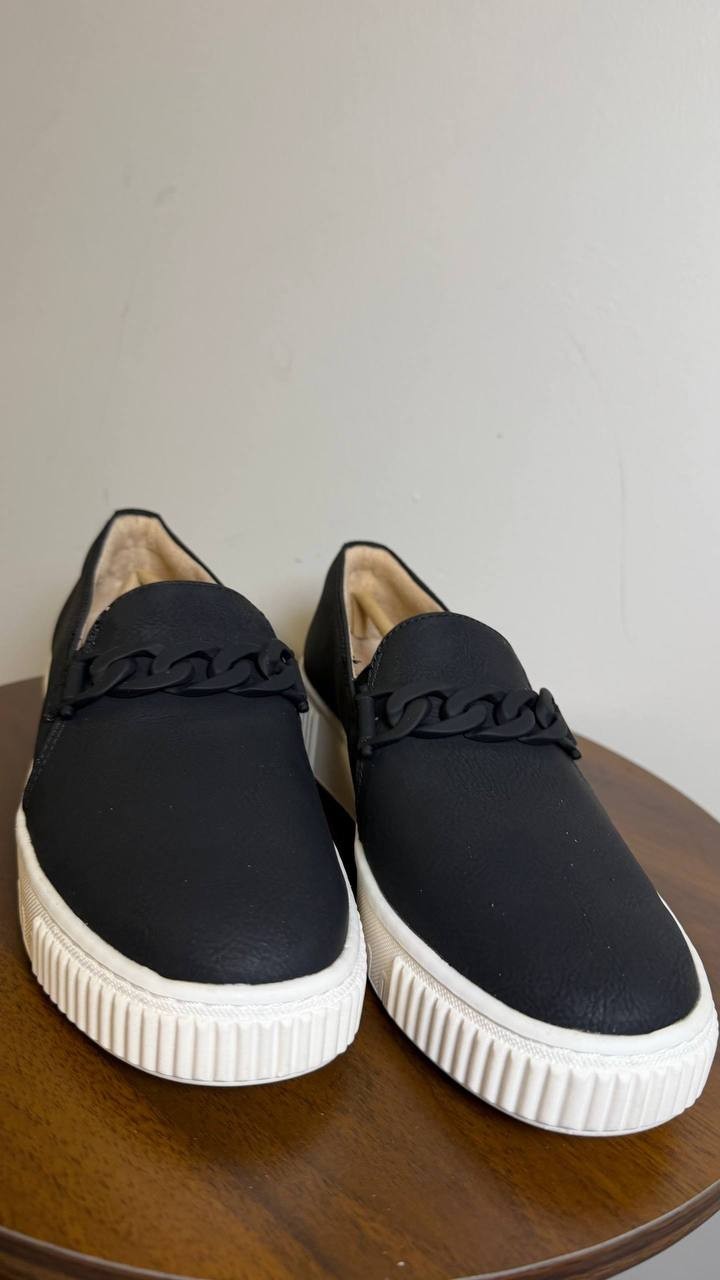 Naturalizer Trish Sneakers 6.5M Black Faux Leather Slip‑On Comfort NIB msrp$110